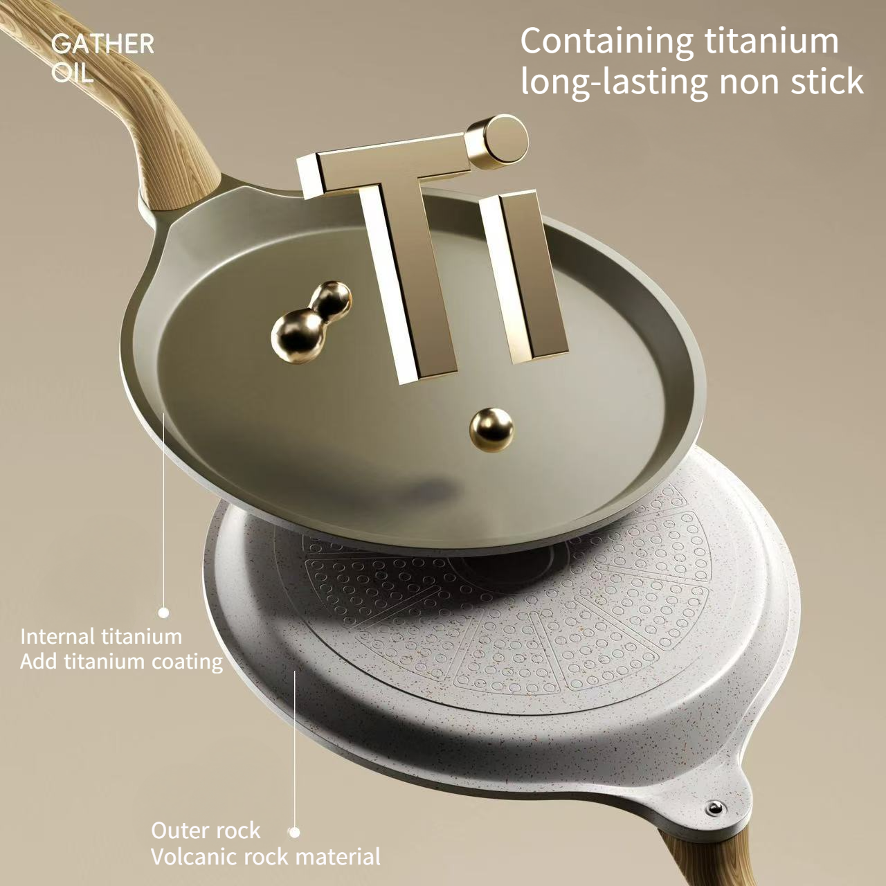 Danish Pancake Pan - Titanium flat bottomed pan non stick