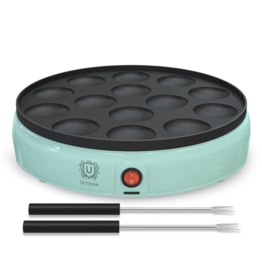 Mini Pancake Griddle - Mini Pancake Maker 14-Hole Electric Poffertjes