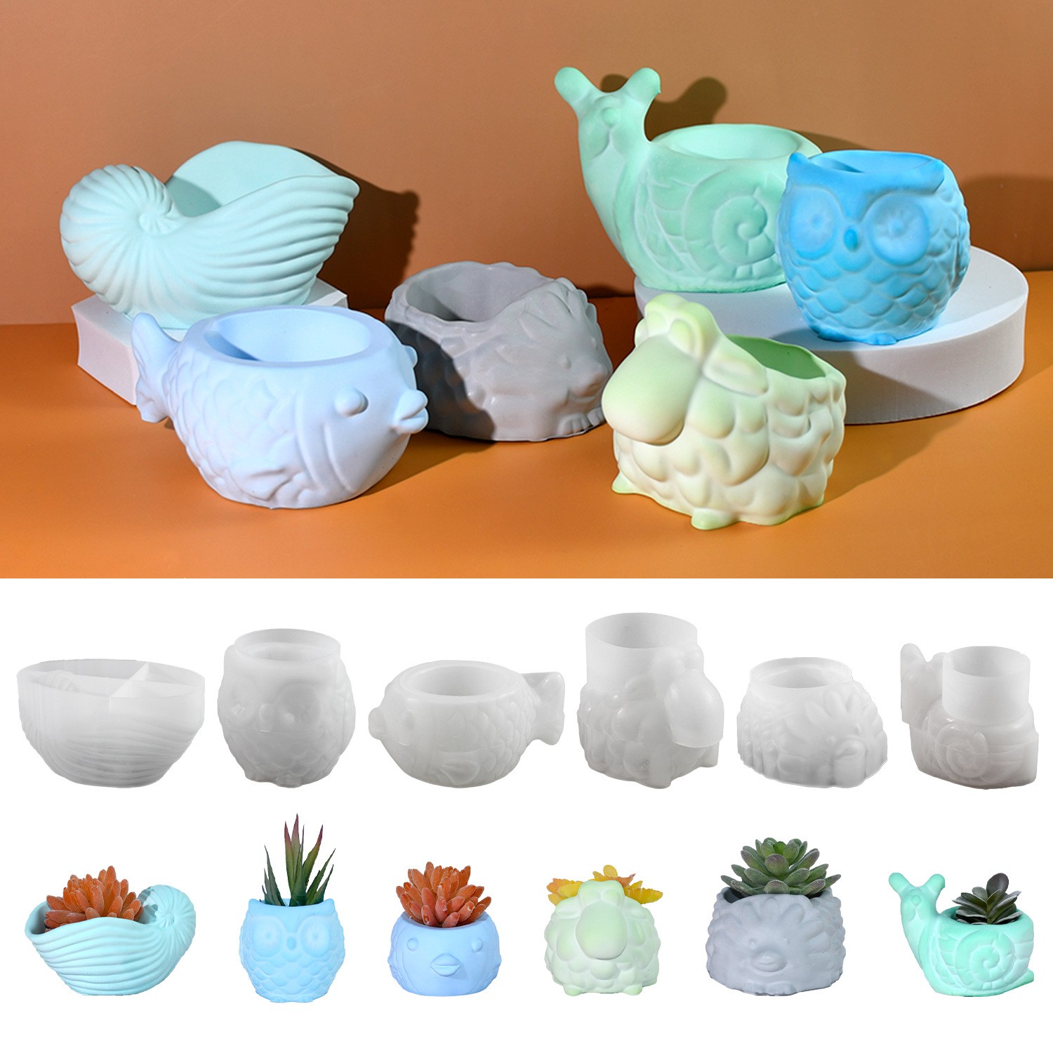 3D Animal Flower Pot Silicone  - Potsticker Mold のレビューと価格