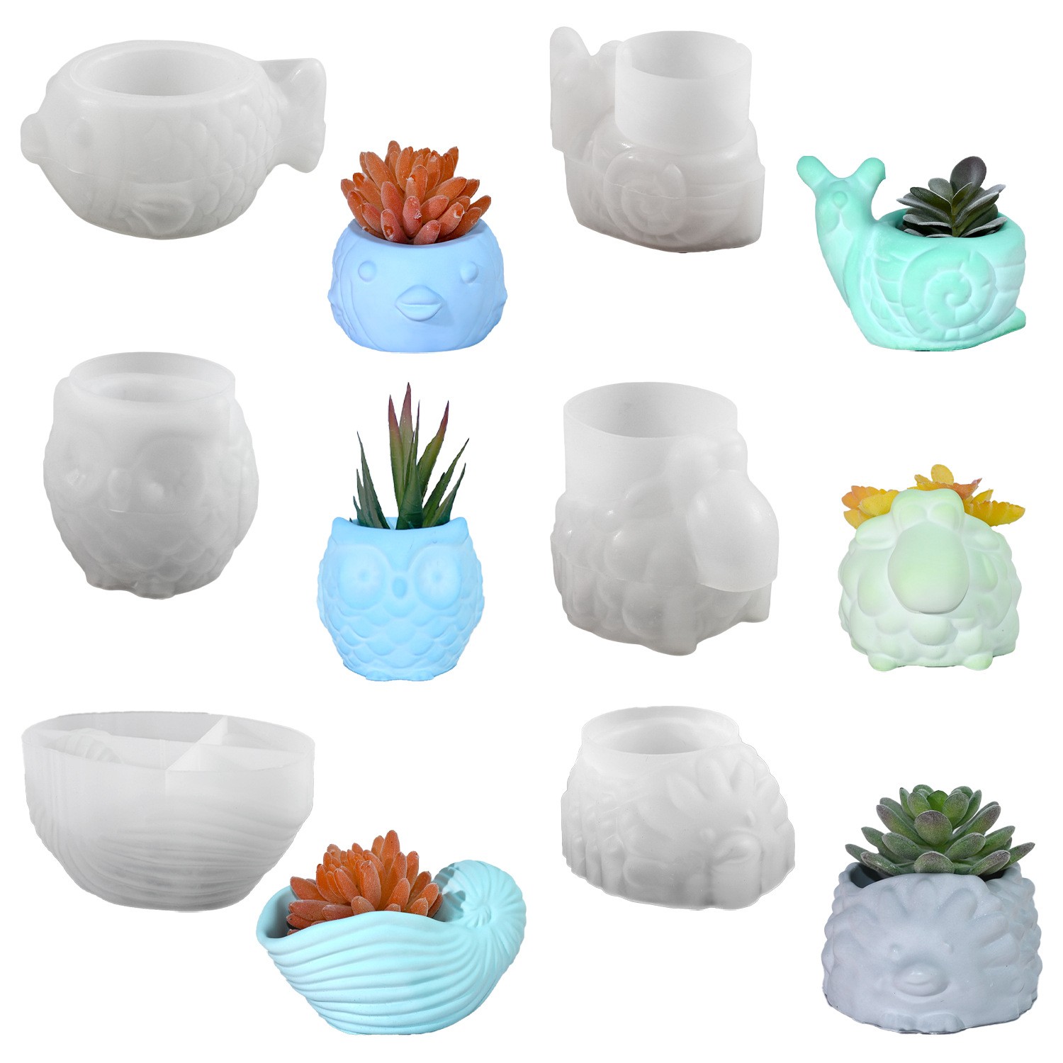 3D Animal Flower Pot Silicone  - Potsticker Mold のレビューと価格