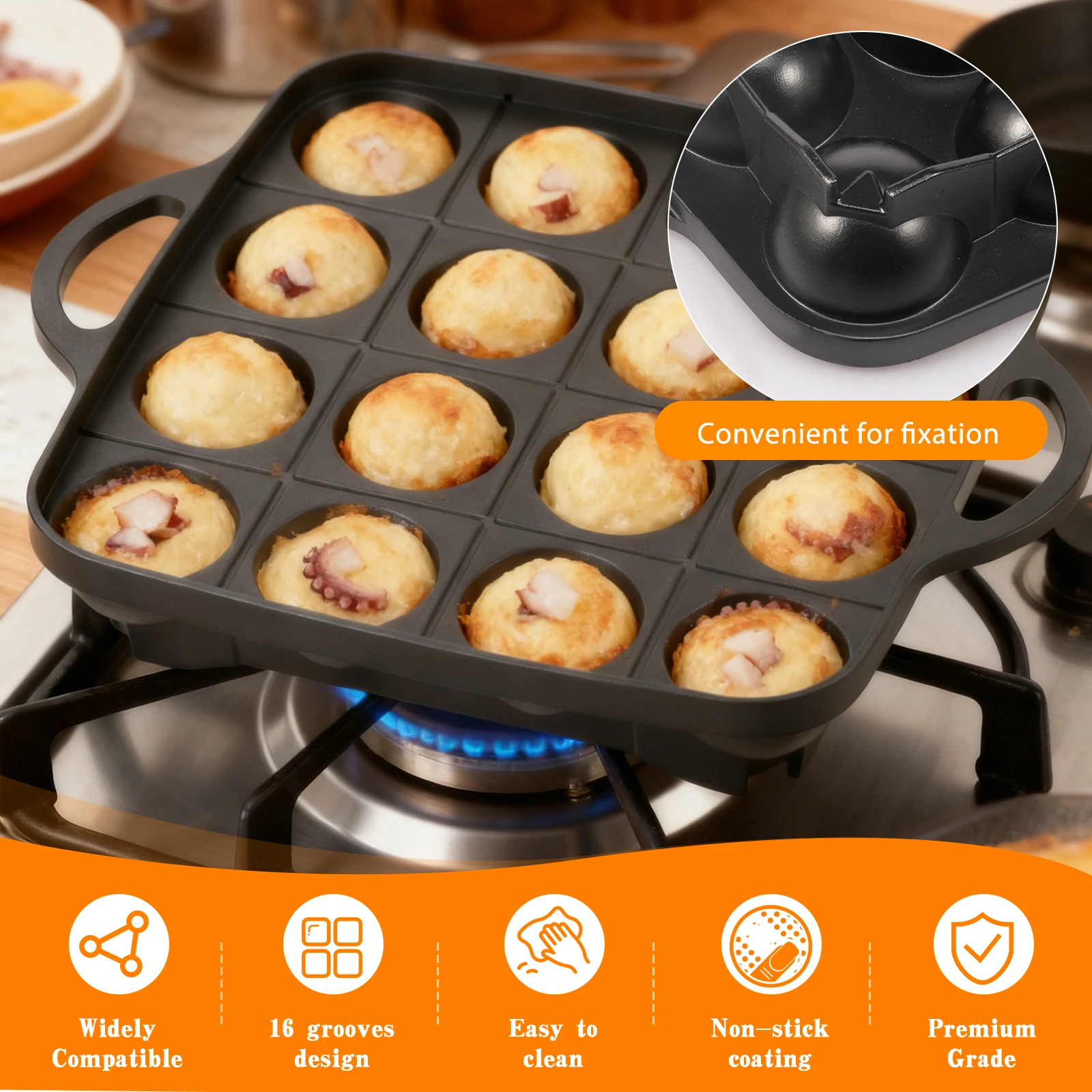 16 Holes Takoyaki Pan Cast Alu - Takoyaki Grill Plate のレビューと価格