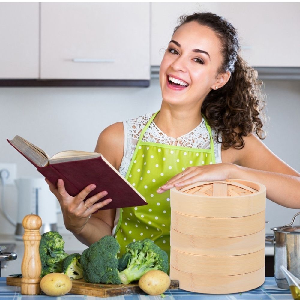Steaming With Lid Cooking Tool - Bao Steamer Bamboo のレビューと価格