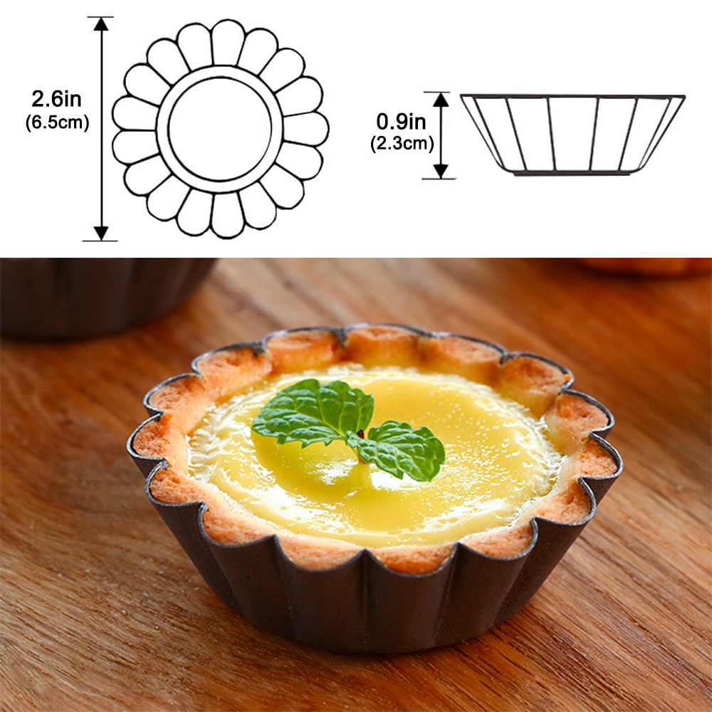 12Pcs Pan Mold Tart Quiche Fla - Egg Waffle Pan のレビューと価格