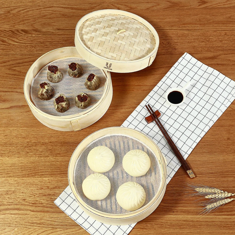 Bamboo Steamer Basket with Lid - Bao Steamer Bamboo のレビューと価格