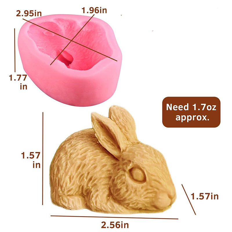 3D Rabbit Silicone Soap Mold E - Bunny Cake Mold のレビューと価格