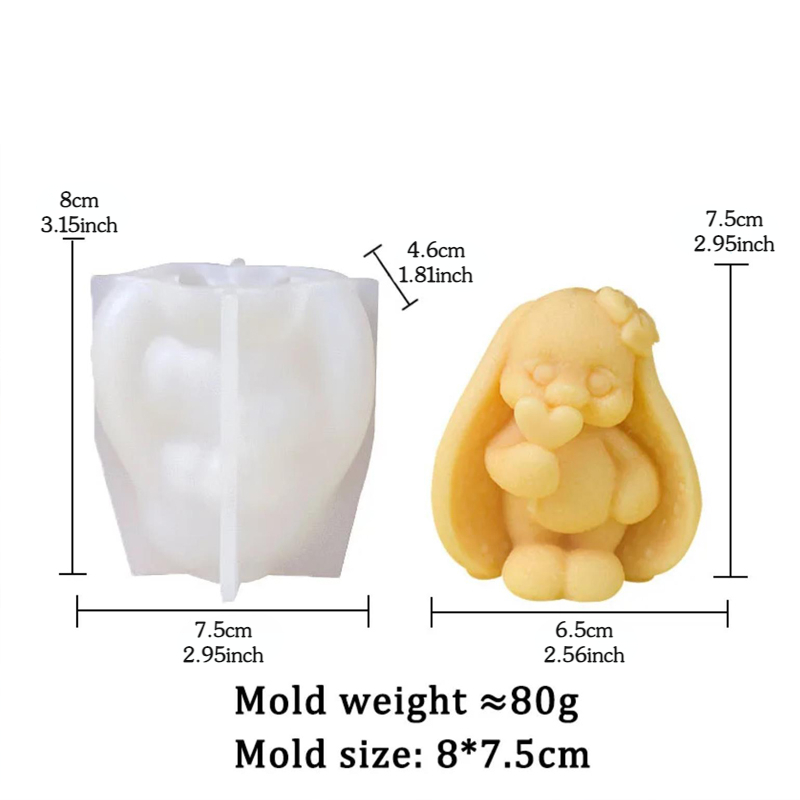 3D Long-eared Rabbit Silicone  - Bunny Cake Mold のレビューと価格