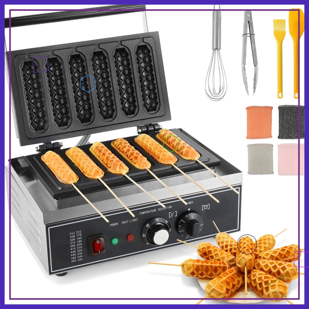 1550W Corn Dog Maker 6Pcs Non- - Corn Dog Stick のレビューと価格