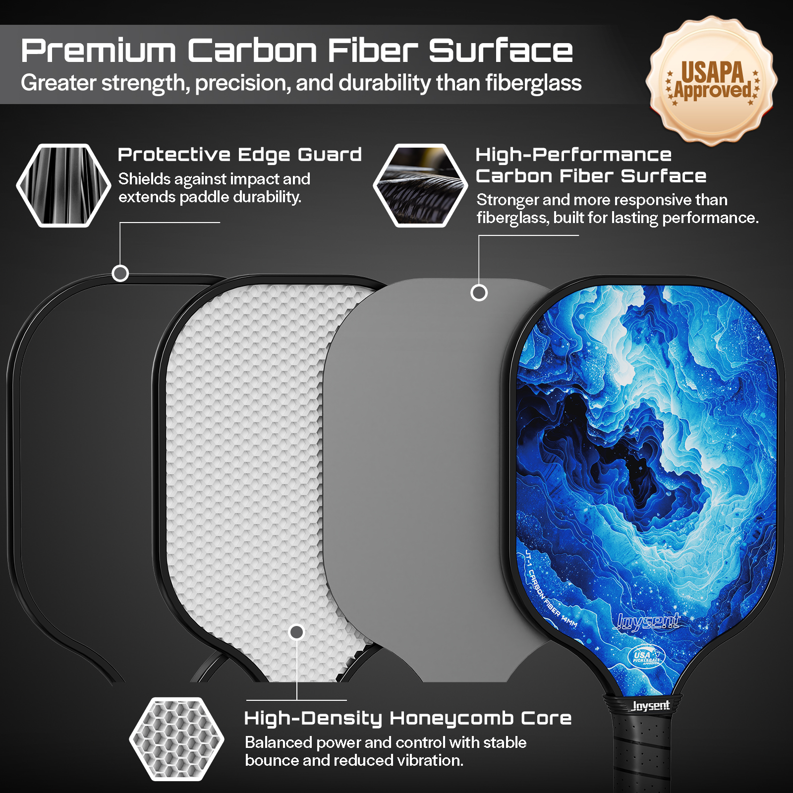 Joysent USAPA Approve Pickleba - Crepe Pan Carbon のレビューと価格