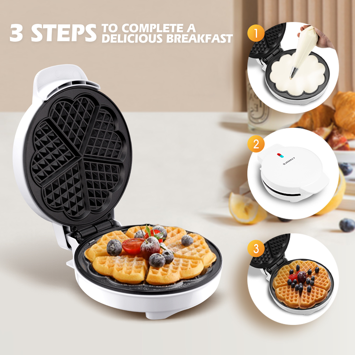 Breakfast Waffle Molds Egg Cak - Mini Pancake Griddle のレビューと価格