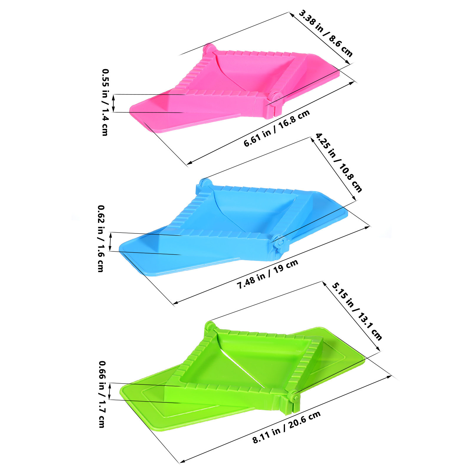 3Pcs Lightweight Square Dumpli - Dumpling Press Set のレビューと価格