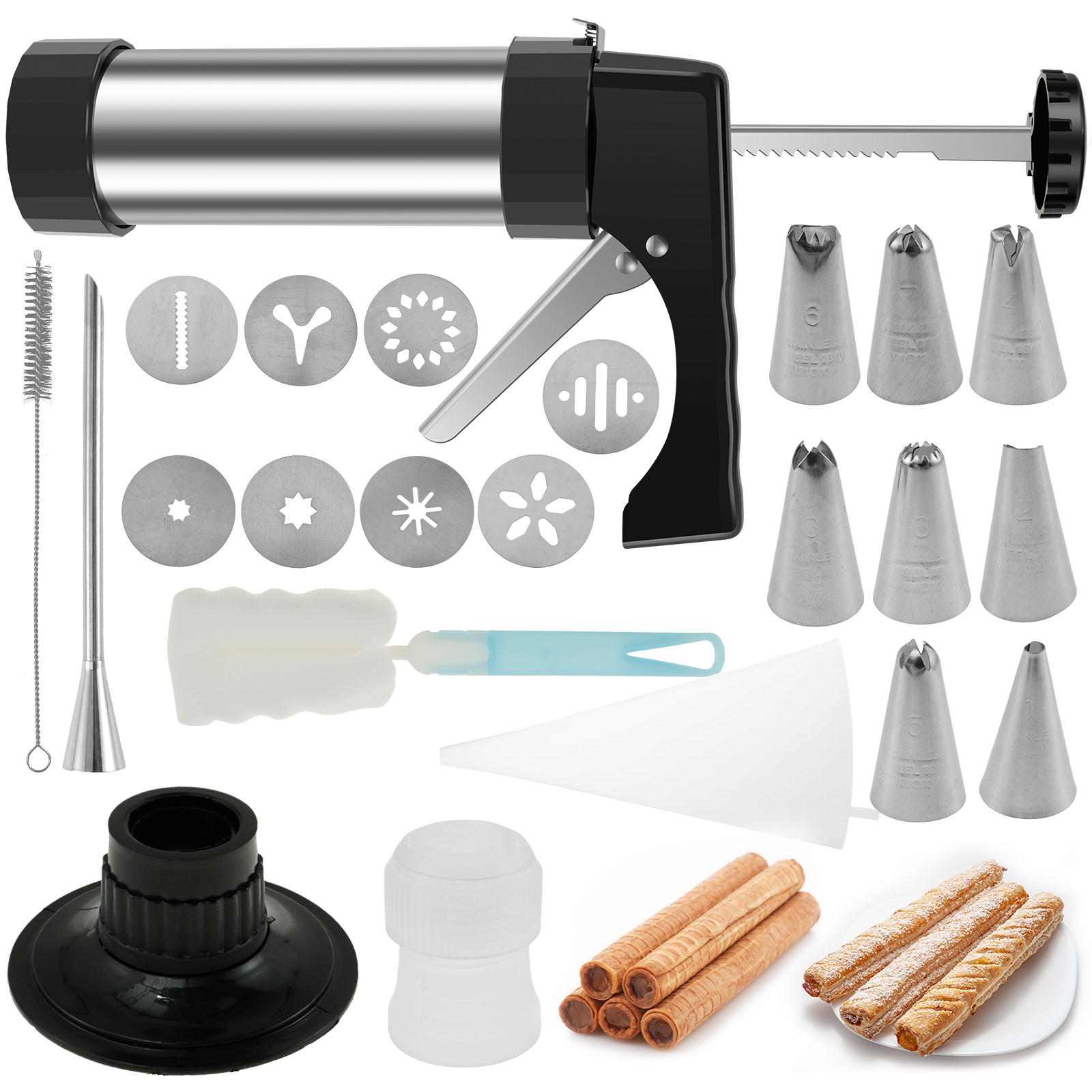 Stainless Steel Cookie Gun Chu - Churros Maker Gun のレビューと価格