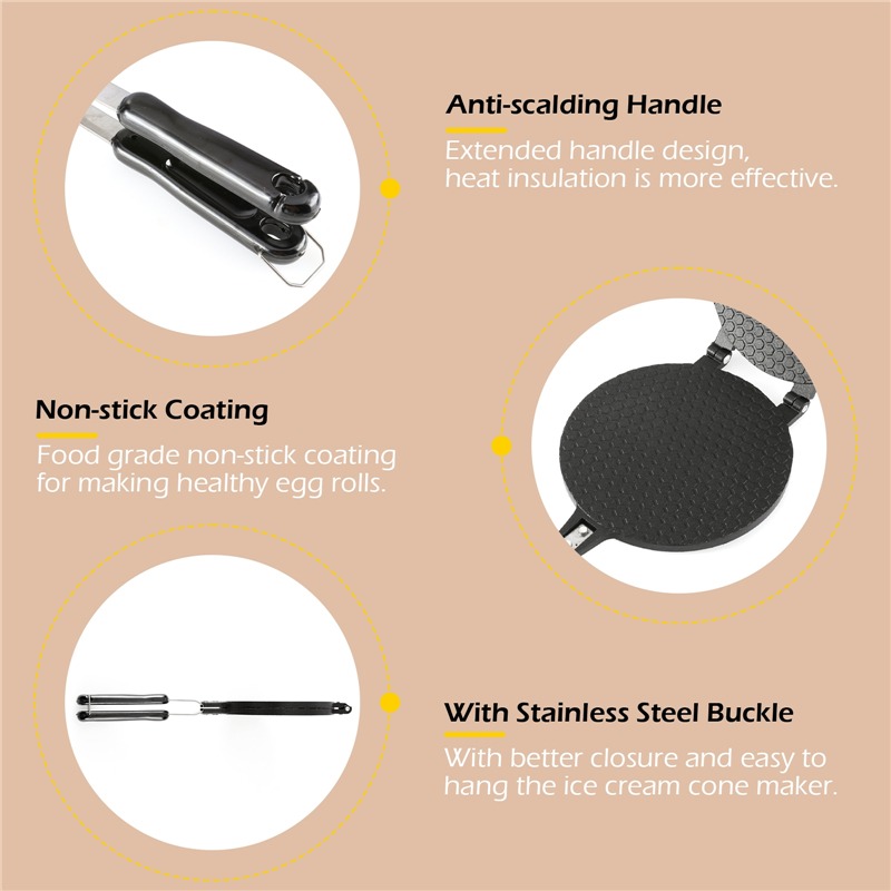 22cm Non-Stick Egg Roll Waffle - Egg Waffle Pan のレビューと価格
