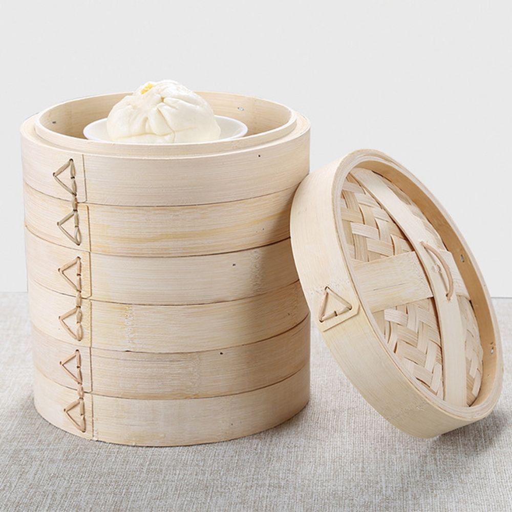 Handle Steam Basket Makes Tast - Bao Steamer Bamboo のレビューと価格