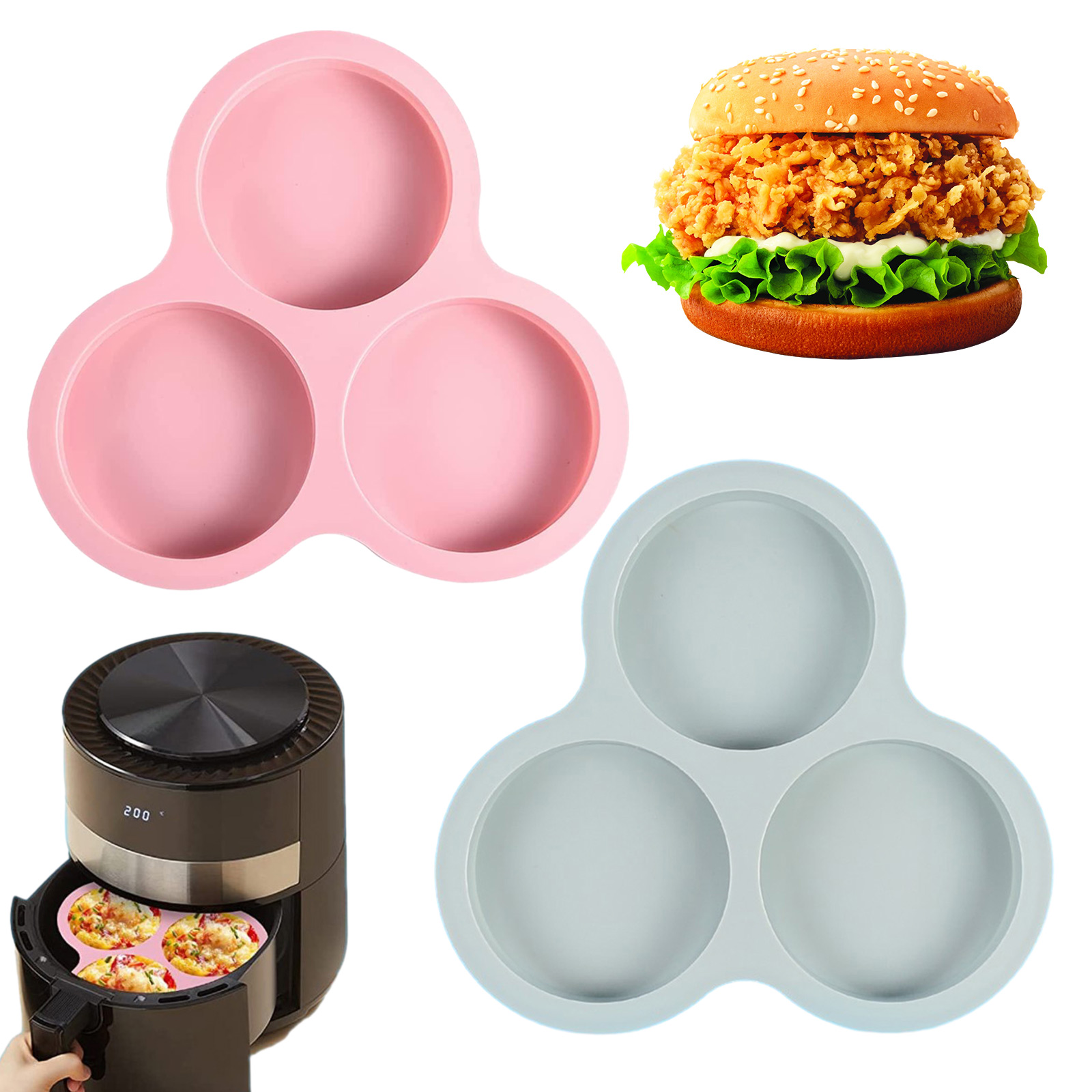 1/2pcs Silicone Air Fryer Egg  - Egg Waffle Pan のレビューと価格