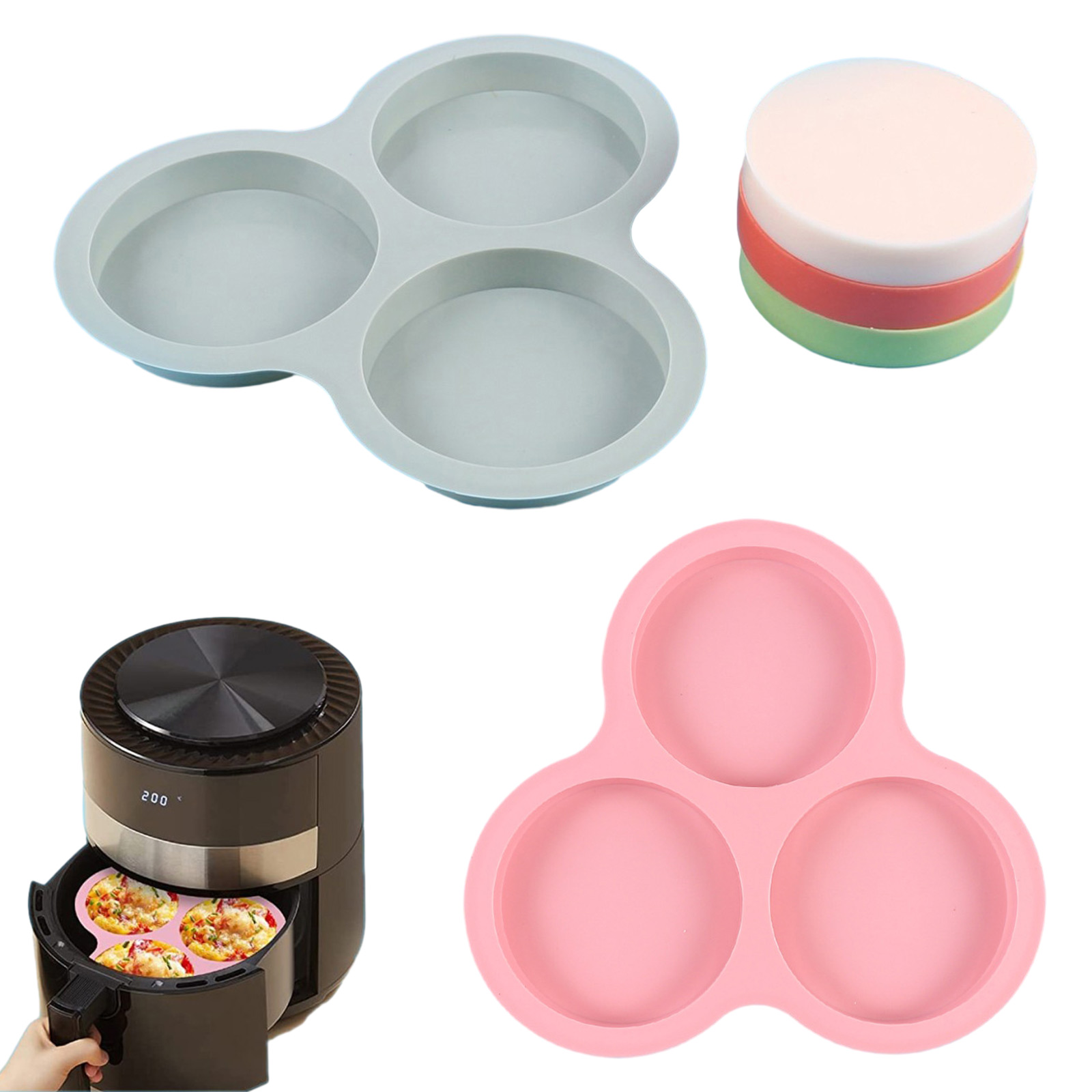1/2pcs Silicone Air Fryer Egg  - Egg Waffle Pan のレビューと価格