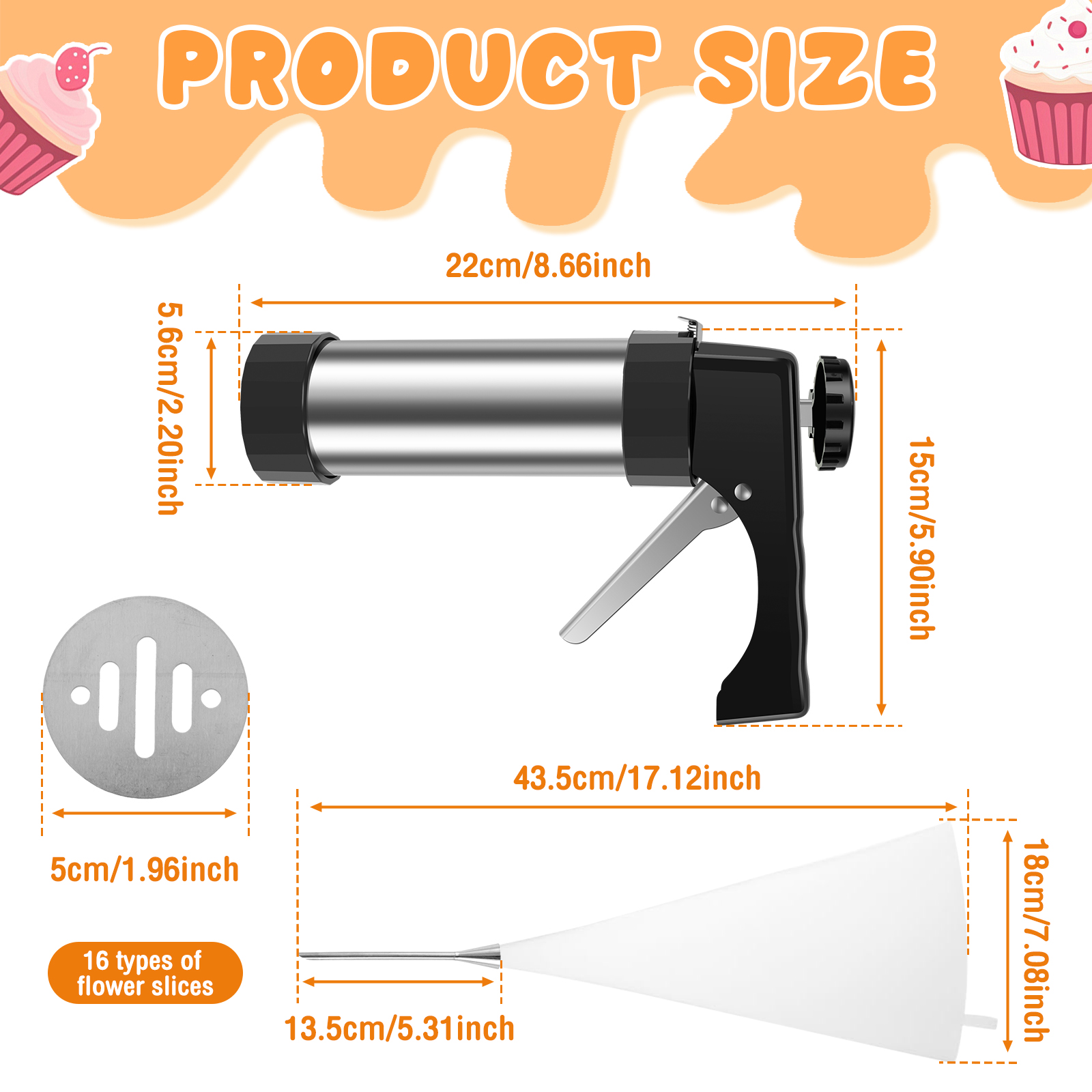 Cookie Press Gun Tips Set Stai - Churros Maker Gun のレビューと価格