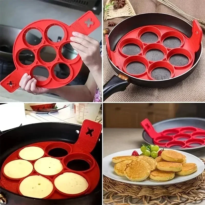 Silicone 7-hole Circular Fryin - Egg Waffle Pan のレビューと価格