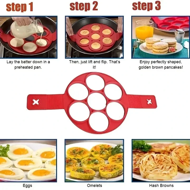 Silicone 7-hole Circular Fryin - Egg Waffle Pan のレビューと価格