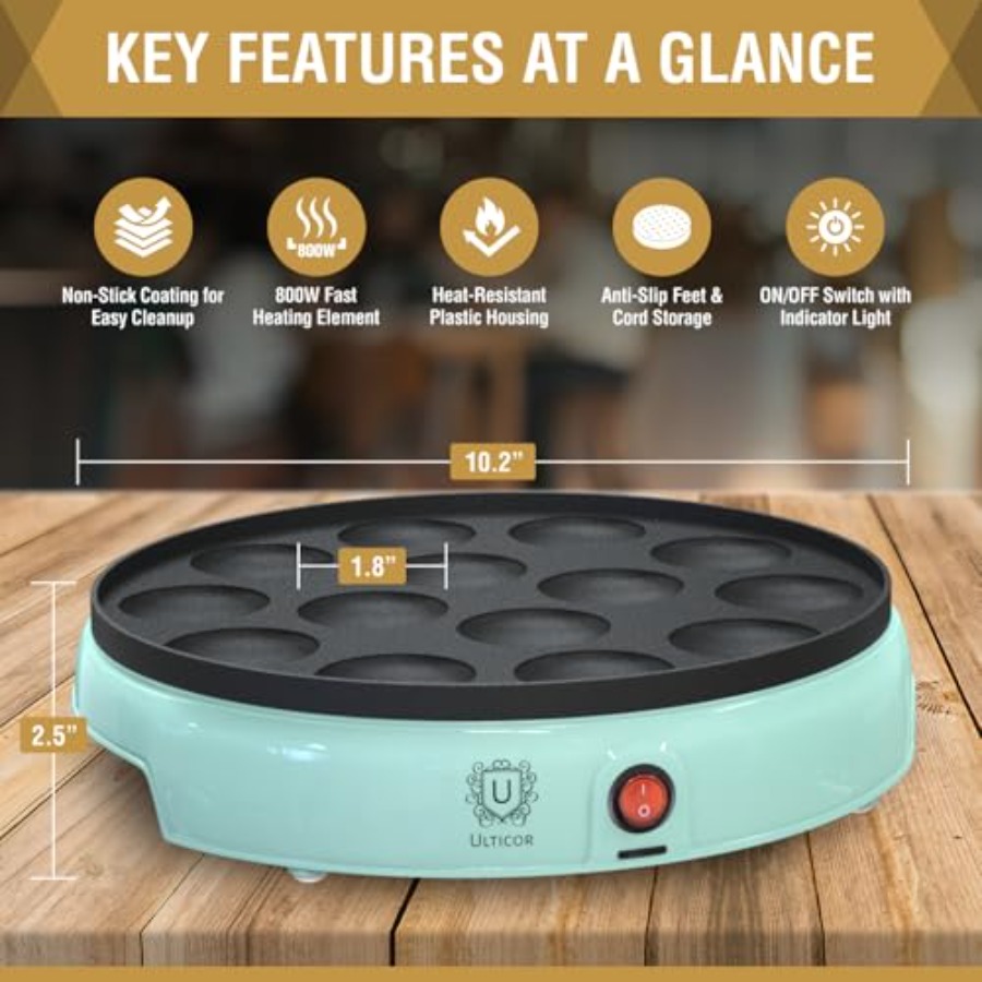 Mini Pancake Maker 14-Hole Ele - Mini Pancake Griddle のレビューと価格