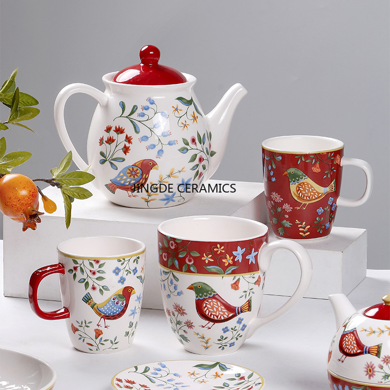 1pc European Ceramic Red Flowe - Dim Sum Basket のレビューと価格