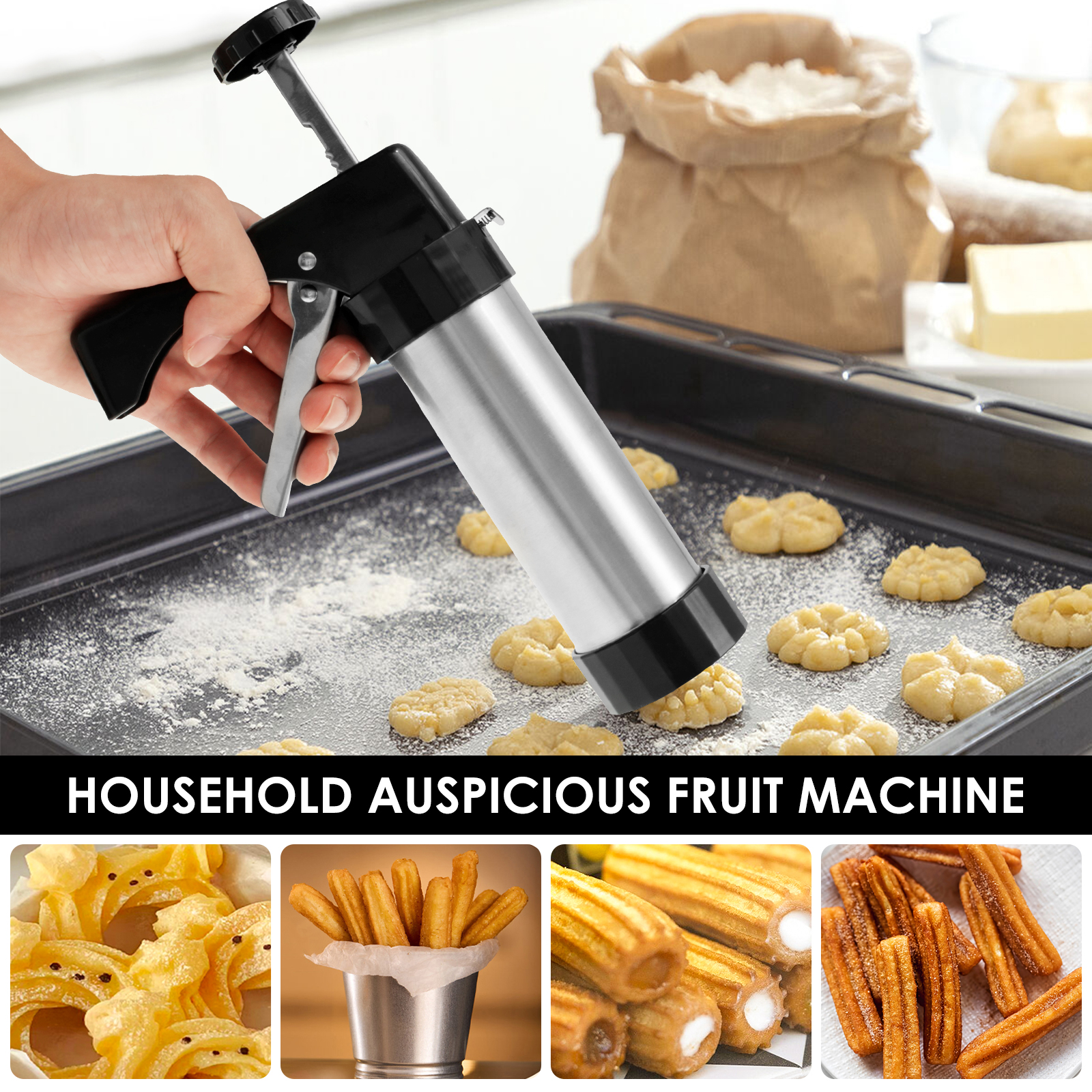 Stainless Steel Cookie Gun Chu - Churros Maker Gun のレビューと価格